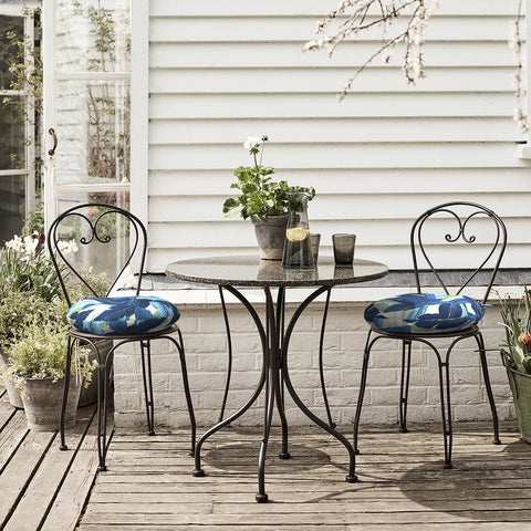 LVTXIII Outdoor Round Bistro Seat Cushions 15"x15"x4" Swaying Blue （Set of 2）