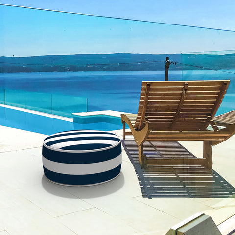 Inflatable Ottoman Cabana Navy LVTXIII Outdoor