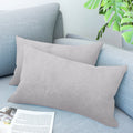 LVTXIII Outdoor Indoor Velvet Lumbar Pillow Covers 12" x 20" Light Gray (Pack of 2)