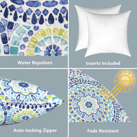 2 pack outdoor throw pillows water repellent