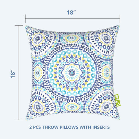 2 pack outdoor throw pillows 18x18