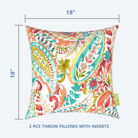 2 throw pillows 18x18