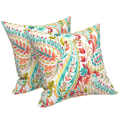 2 throw pillows patio