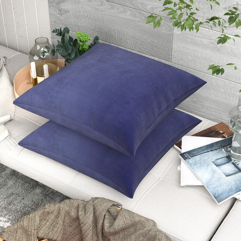 LVTXIII Outdoor Indoor Velvet Square Pillow Covers Navy (Pack of 2)