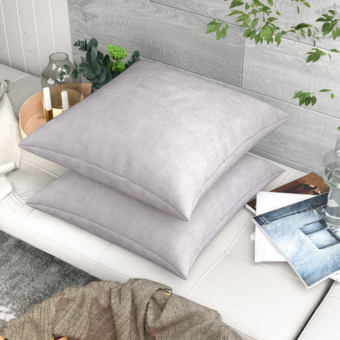 LVTXIII Outdoor Indoor Velvet Square Pillow Covers Grey (Pack of 2)