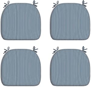 LVTXIII Outdoor Seat Cushions Patio Chair Pads 16"x17" Stripe Navy