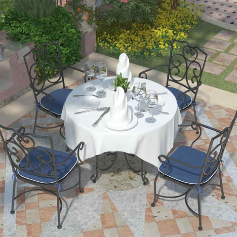 Blue patio chair pads outdoor