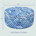 Inflatable Ottoman Blue size Home-Blue Bricks 