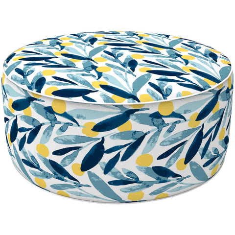 Inflatable Ottoman Blue Leaves LVTXIII Outdoor
