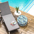 Inflatable Ottoman Blue Leaves in pool