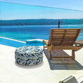 Inflatable Ottoman Blue Leaves LVTXIII Outdoor in pool