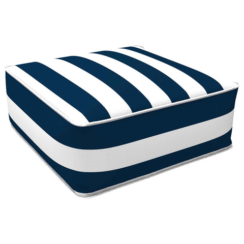 Square Inflatable Ottoman Cabana Navy LVTXIII Outdoor