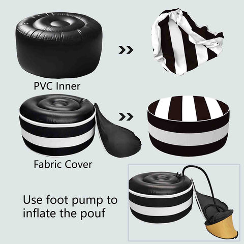 Inflatable Ottoman Cabana Black parts