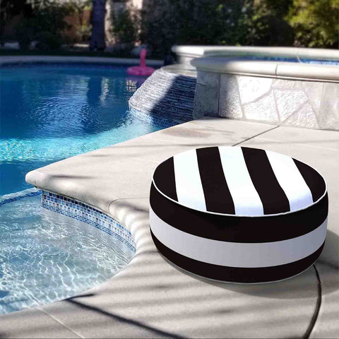 Inflatable Ottoman Cabana Black in pool