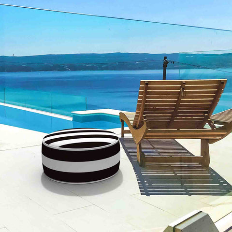 Inflatable Ottoman Cabana Black in beach