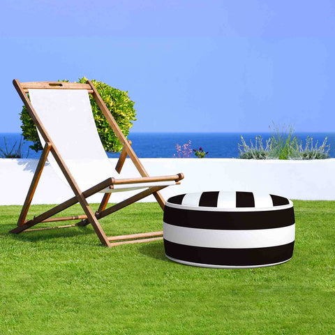 Inflatable Ottoman Cabana Black in garden