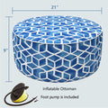 Inflatable Ottoman Cube Blue size