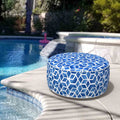 Inflatable Ottoman Cube Blue outdoor