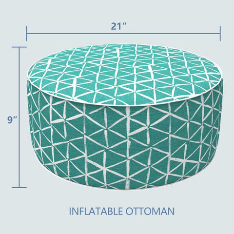 Inflatable Ottoman Geomentry Green size