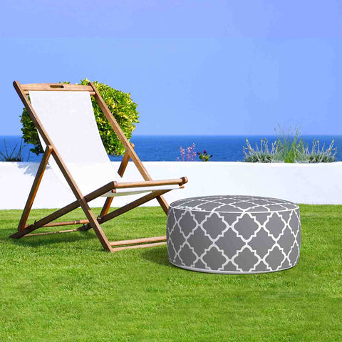 Inflatable Ottoman Geomentry Grey in garden