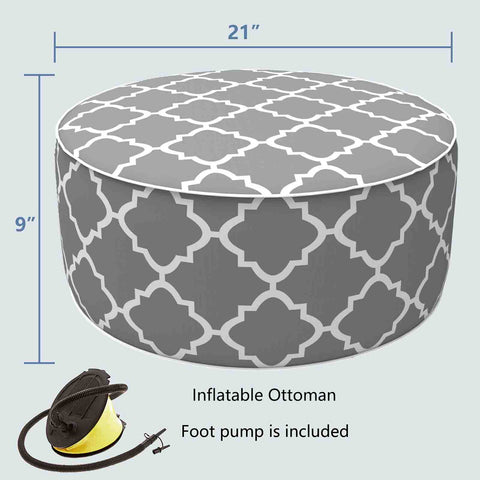 Inflatable Ottoman Geomentry Grey size
