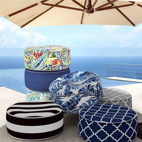 Inflatable Ottoman Geomentry Grey outdoor