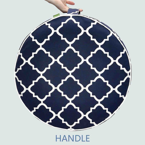  Inflatable Ottoman Geomentry Navy handle
