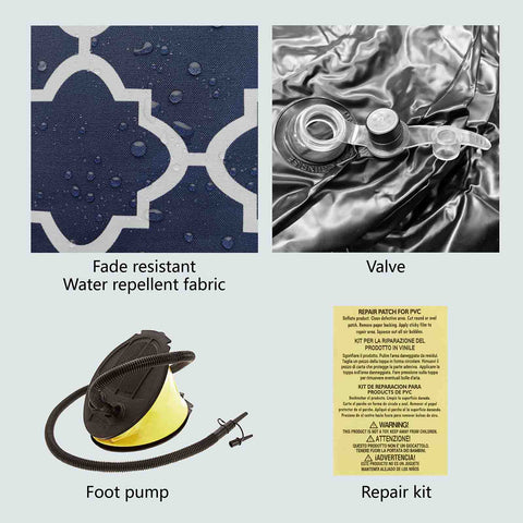 Inflatable Ottoman Geomentry Navy parts