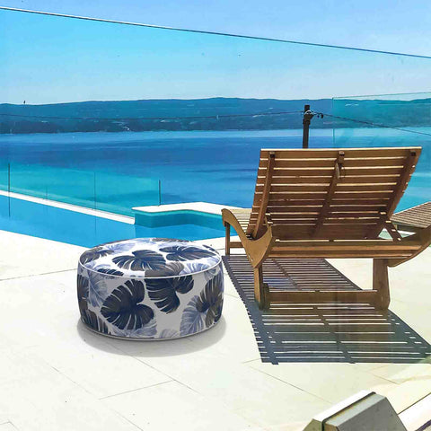Inflatable Ottoman Home-Big Leaves in pool
