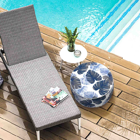 Inflatable Ottoman Home-Big Leaves in pool