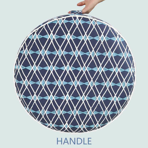 Inflatable Ottoman Navy Bownot with handle