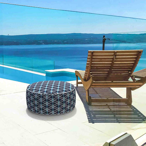 Inflatable Ottoman Navy Bownot in pool