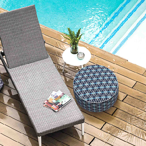 Inflatable Ottoman Navy Bownot in pool