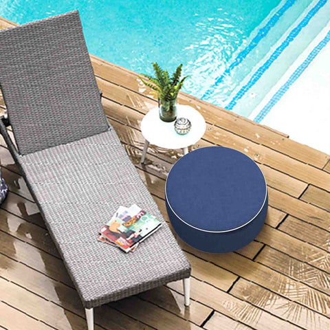 Inflatable Ottoman Navy Textured LVTXIII Outdoor