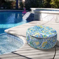Inflatable Ottoman In Pool Paisley Blue 
