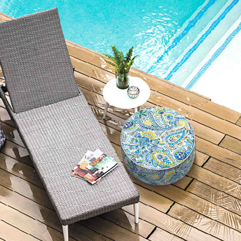 Inflatable Ottoman Paisley Blue in pool
