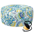Inflatable Ottoman with pump Paisley Blue 