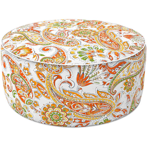 Inflatable Ottoman Paisley White Red