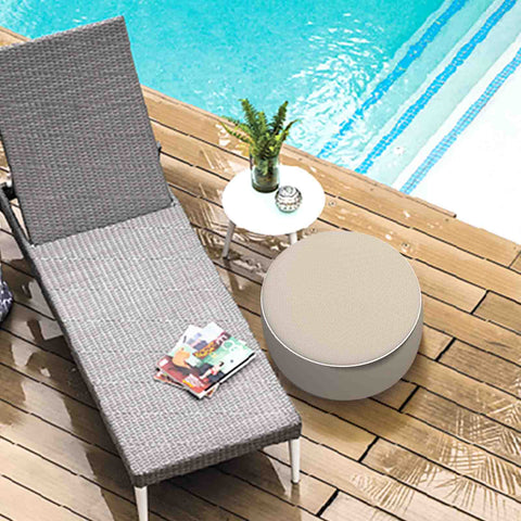 Inflatable-Ottoman-Stripe-Beige in pool