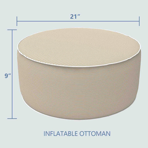 Inflatable-Ottoman-Stripe-Beige Size