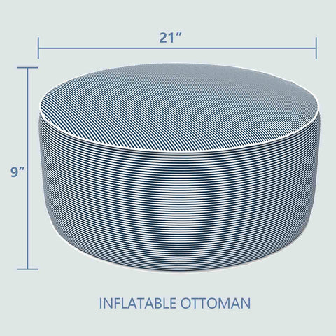 Inflatable Ottoman Stripe Navy size
