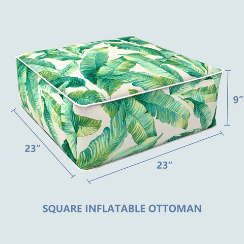 Square Inflatable Ottoman Swaying Palms Capri LVTXIII Outdoor