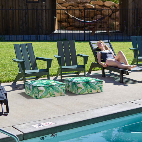 Square Inflatable Ottoman Swaying Palms Capri LVTXIII Outdoor