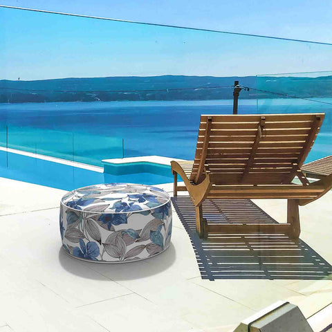 Inflatable Ottoman Clemens Noir Blue beach