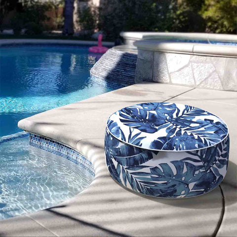 Inflatable Ottoman Palm Blue in pool