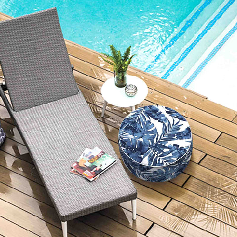 Inflatable Ottoman Palm Blue in beach