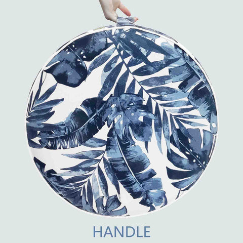 Inflatable Ottoman Palm Blue with handle