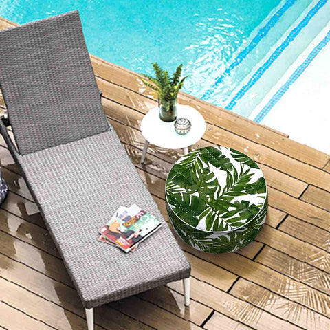 Inflatable Ottoman Palm Green in pool
