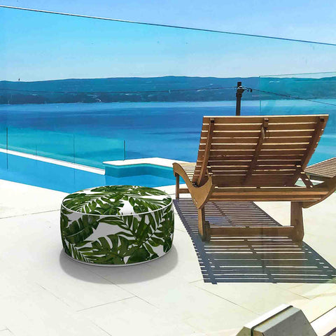 Inflatable Ottoman Palm Green in beach
