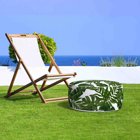 Inflatable Ottoman Palm Green in garden
